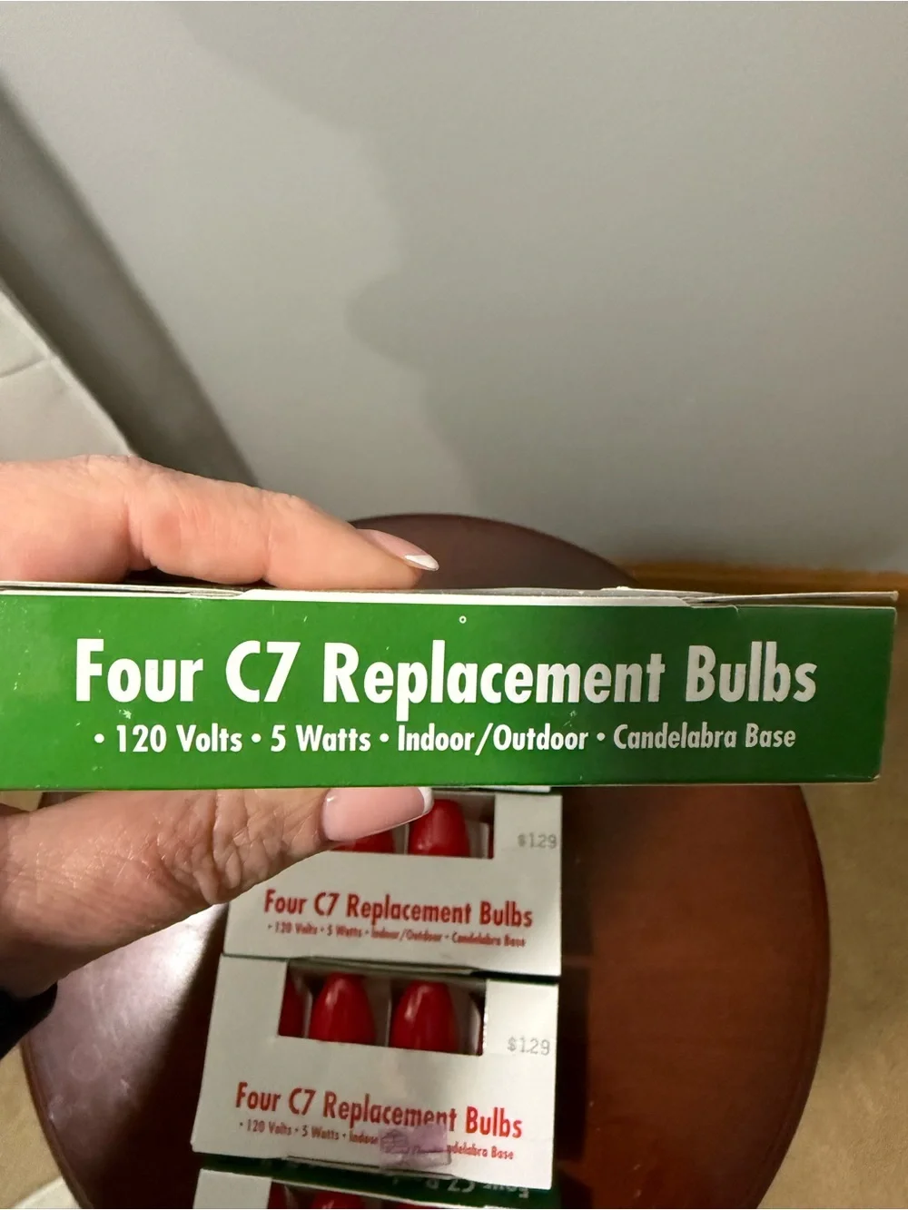 Lot of 5 C7 Red Replacement Christmas Light Bulbs 5W Candelabra Base NIB